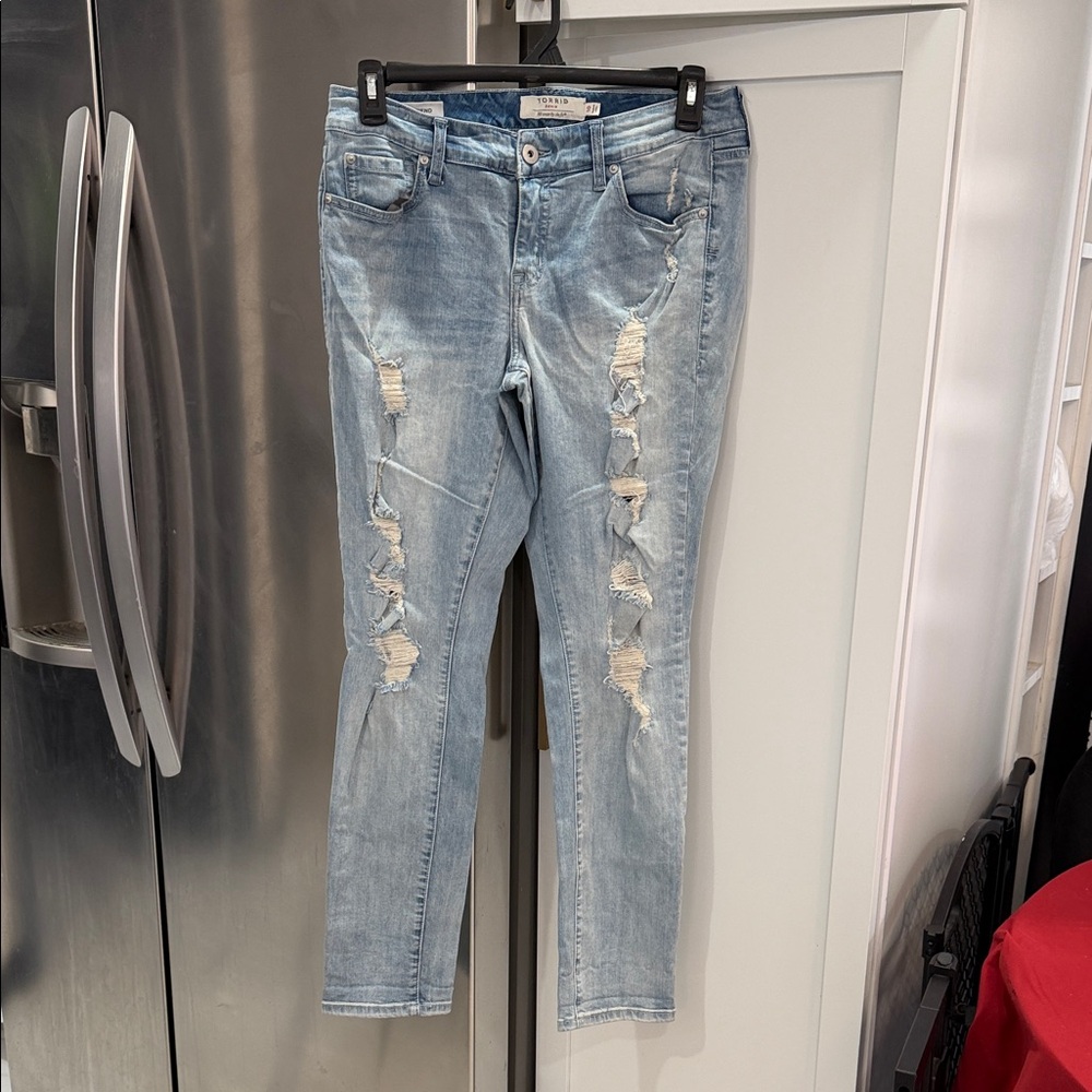 Torrid Light Blue Distressed Skinny Jeans